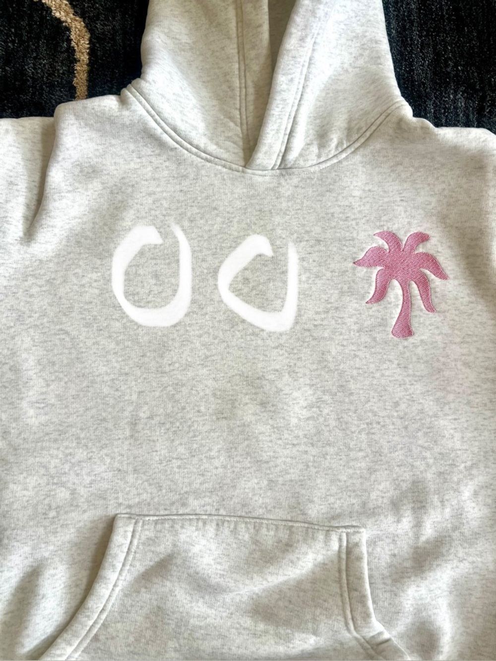 Pink Palm Puff "Hawaii Hibiscus" Hoodie in Heather Cloud Size Small - Picture 9 of 9